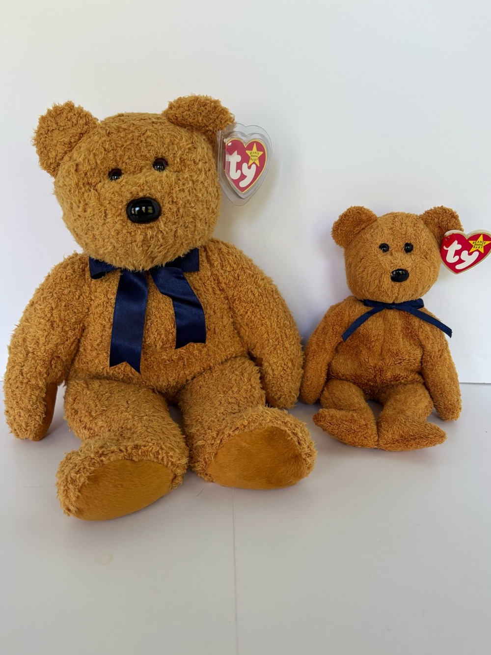 VTG Ty Fuzz the Teddy Bear Terry Plush Duo Bundle Beanie Baby & Beanie Buddy Set